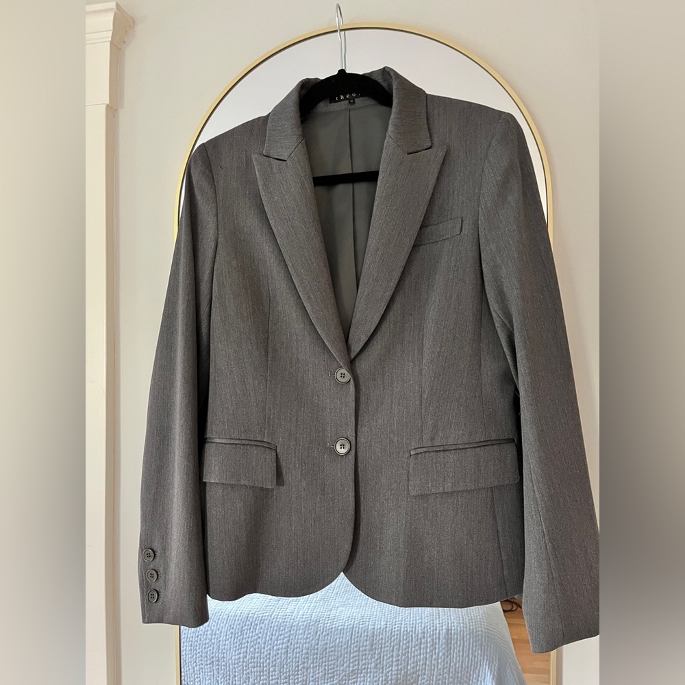 Theory Charcoal Gray Blazer | Size 10